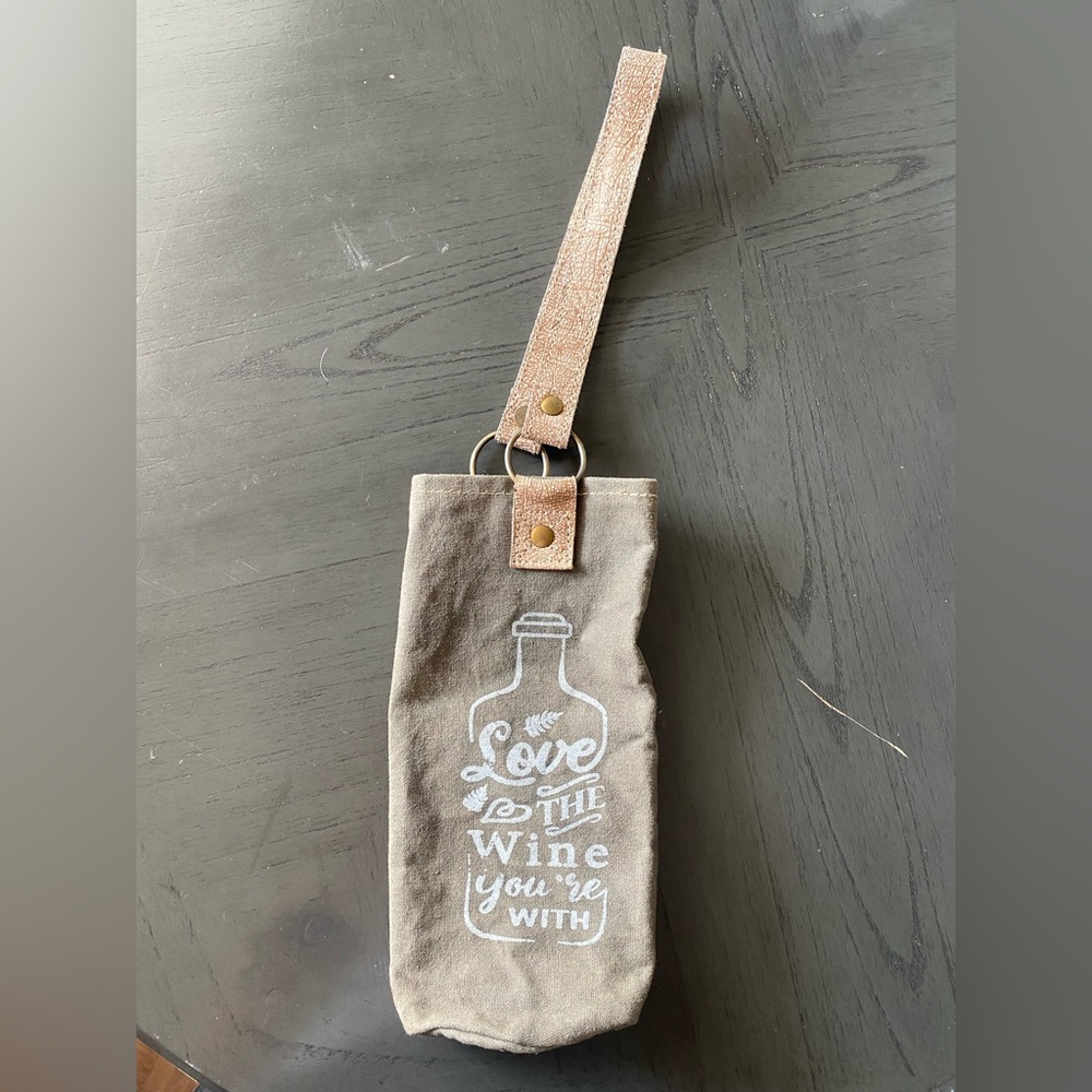 Canvas Wine Tote with Quote